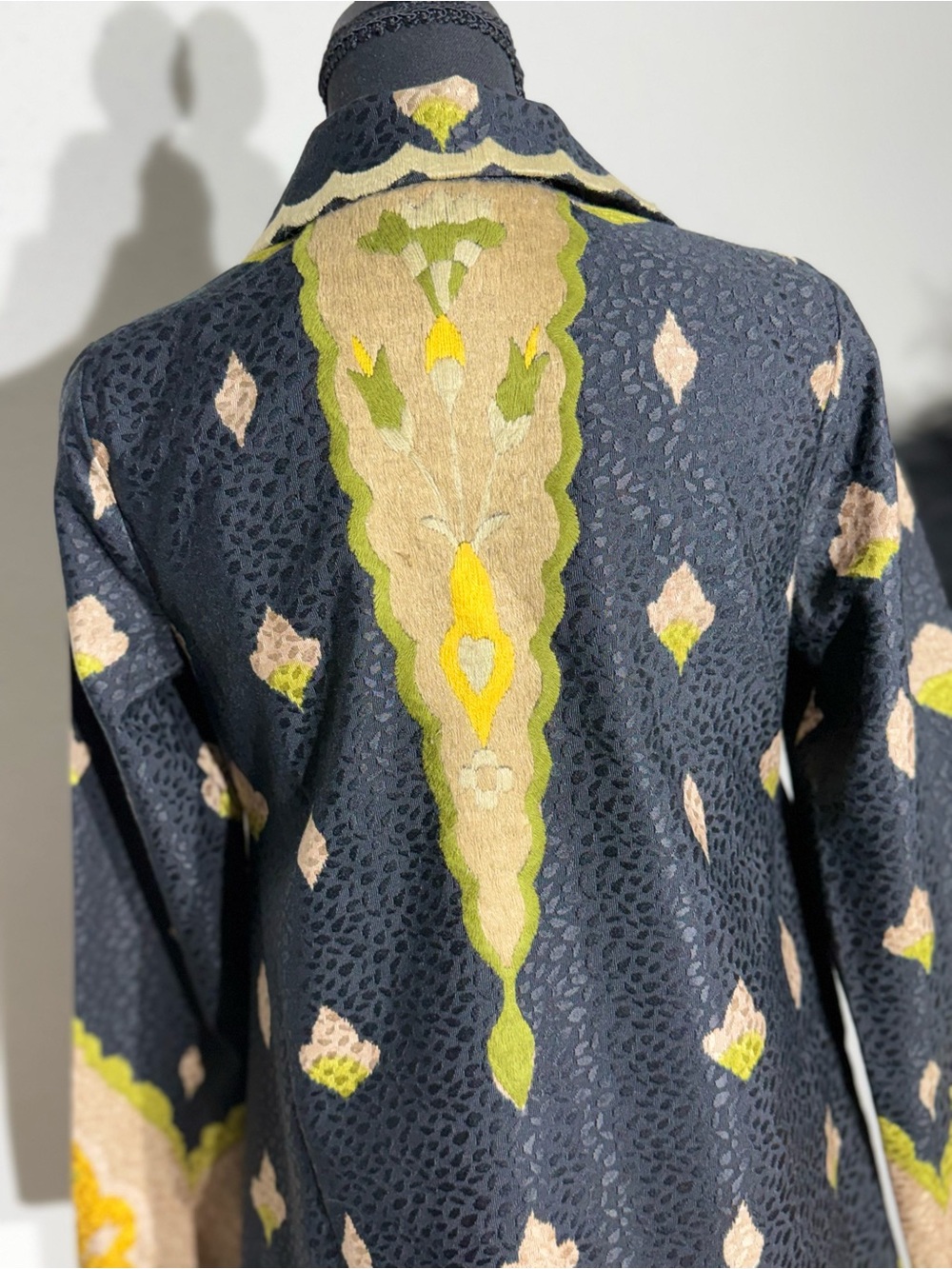 Anthropologie Elevenses Embroidered Silk Blend Coat Sz 0 - Picture 9 of 15